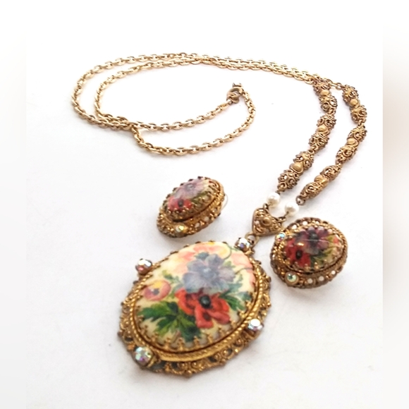 Vintage Western Germany Necklace and Earrings - Picture 8 of 13